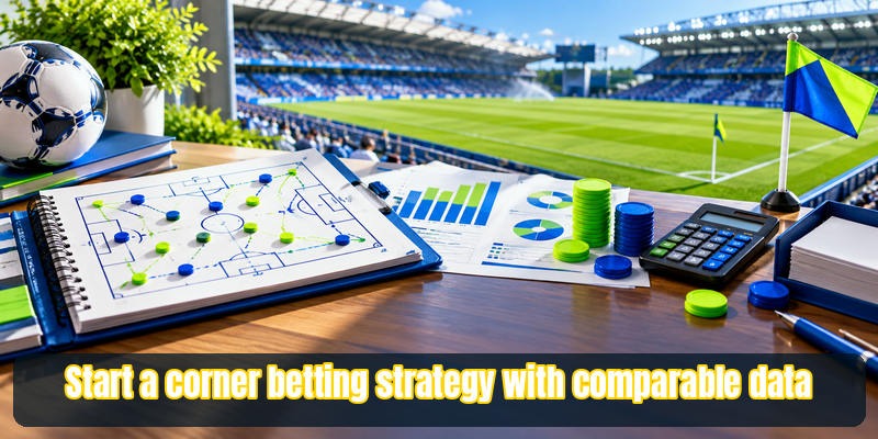 Start a corner betting strategy with comparable data.
